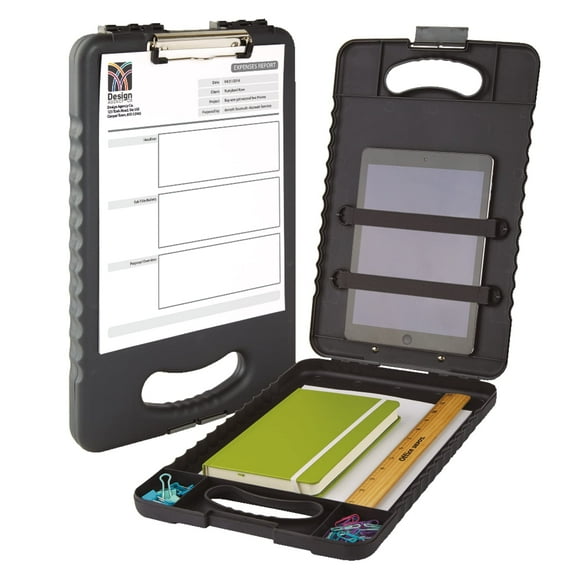 Office Depot Brand Carry-All Clipboard Storage Box 15""H x 13""W x 2""D Charcoal