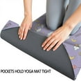 thumbnail image 3 of Purple Cartoon Unicorn Rainbow Cloud Moon Lollipop Hot Yoga Mat Towel Non Slip for Hot Yoga - Quick-Drying Yoga Mat Cover with 4 Corner Pockets with Travel Bag - Hot Yoga Towel Non Slip 70"x26", 3 of 6