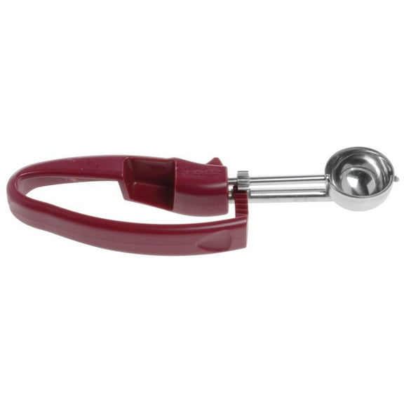 Zeroll Universal Standard Length EZ Disher Food Portion Control Scoop Designed for Right or Left Hand Use Dishwasher Safe NSF Approved, 2-Inch, Red