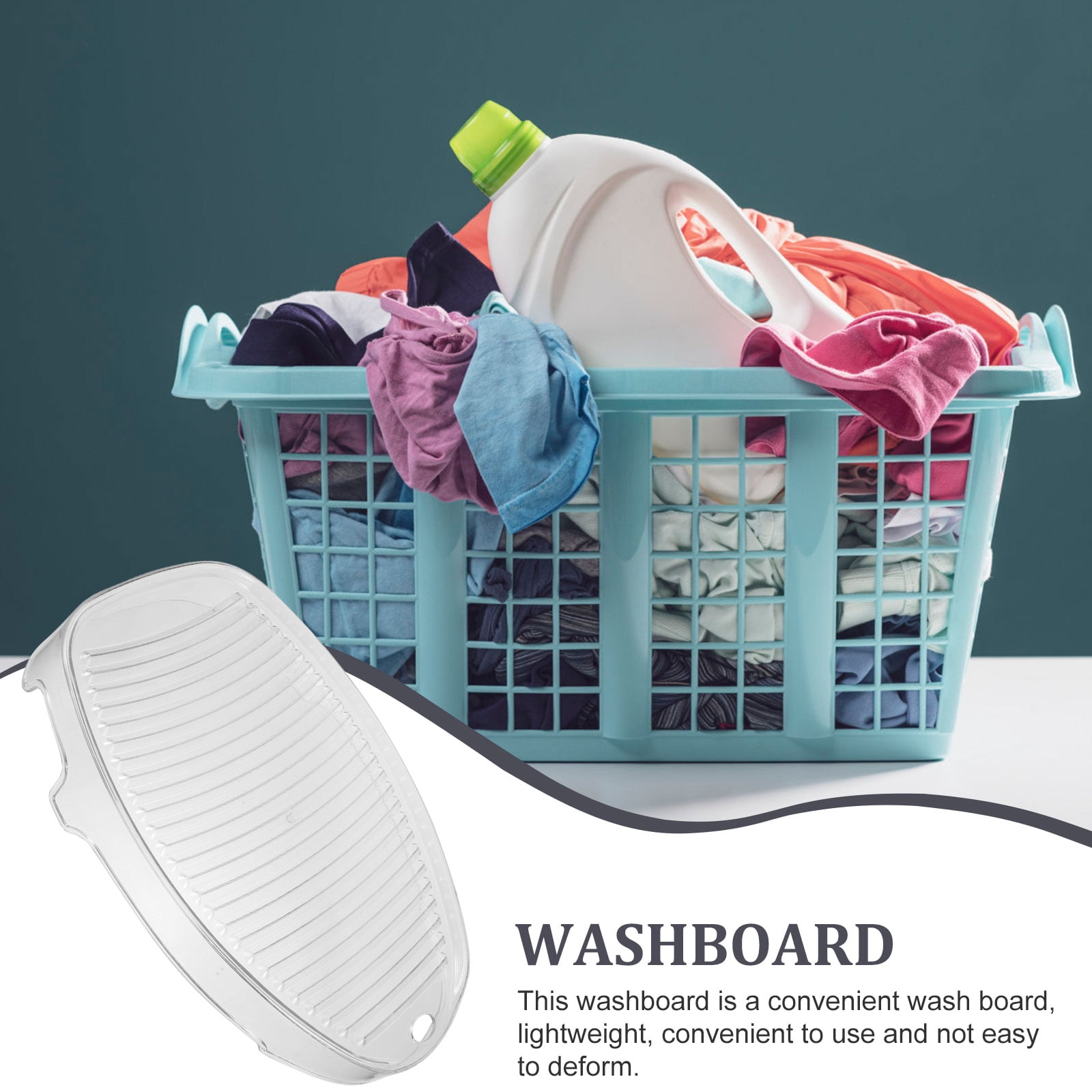 ETHZZLE Portable Transparent Washing Board for Clothes Handheld Design Saves Time and Effort