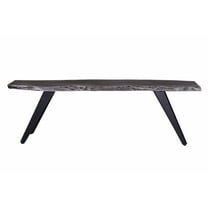Primo 60 in. Wexford Wood Dining Bench, Gray & Black