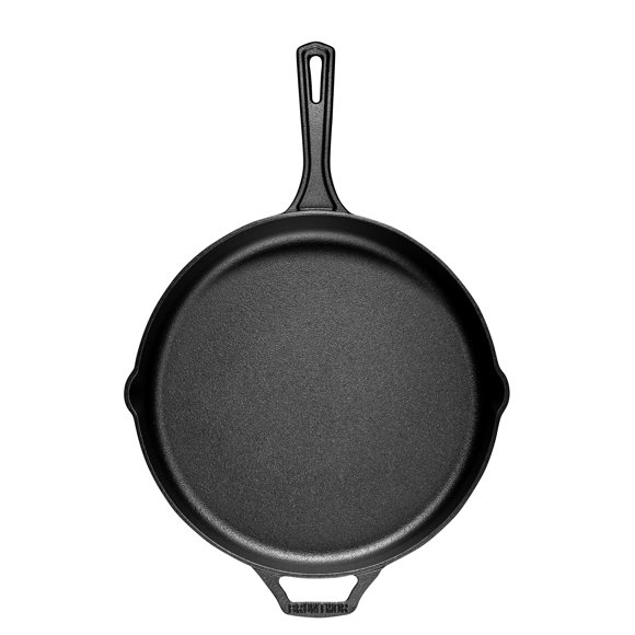 Bruntmor Poêle à Frire en Fonte Gris de 12 Po Préassaisonnée, Va au Four, Batterie de Cuisine Antiadhésive