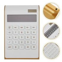 Toyvian White Solar Calculator Portable Desktop Calculator Plastic Office Supply