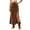 E276 Brown, variant on Angala Womens Western Style Maxi Skirts Summer High Waist Side Slit Elegance Pencil Ladies Skirts Size L Brown