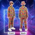 thumbnail image 6 of GYQMBT 80s 90s Men's Sportswear, Party Hip Hop Windbreaker 90s Disco Sportswear, 80s Adult Bizarre Costume 8 Piece Set, Red, XL, 6 of 7
