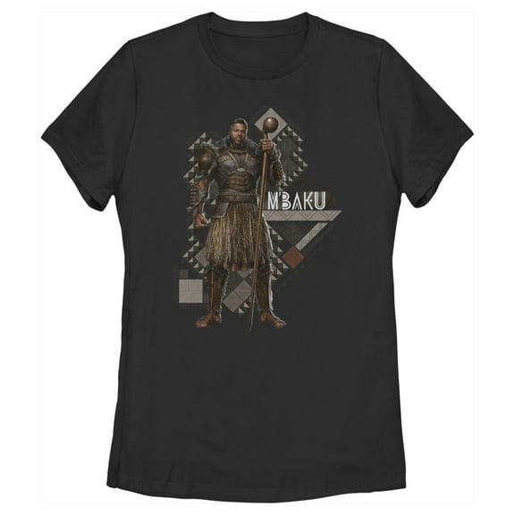 Women's Black Panther: Wakanda Forever Lord M'Baku Pattern  Graphic Tee Black 2X Large