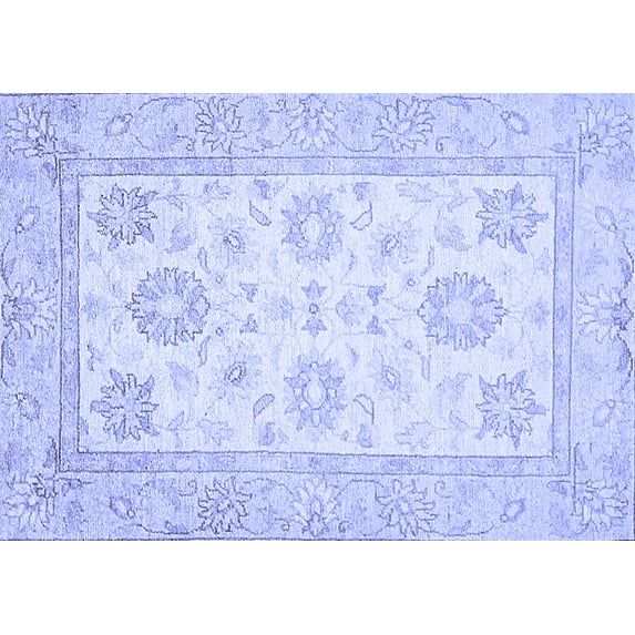 Ahgly Company Indoor Rectangle Oriental Blue Traditional Area Rugs, 6' x 9'