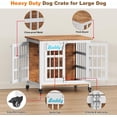 thumbnail image 3 of POAO 27"Heavy Duty Dog Crate Furniture with Name Tag, Dog Kennel Indoor for Small Dogs, Double-Doors Sturdy Metal Dog Cage for Anxiety Dog, 3 of 9
