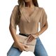 thumbnail image 1 of Mujeres ruffle manga corta tops moda casual mujeres encaje profundo V cuello manga corta camisa para el trabajo diario compras albaricoque S, 1 of 7