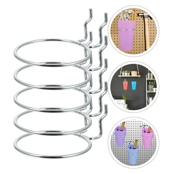 Sparsain Set of 5 Pegboard Cup Holders, Practical Pot Holders, Pegboard Accessories