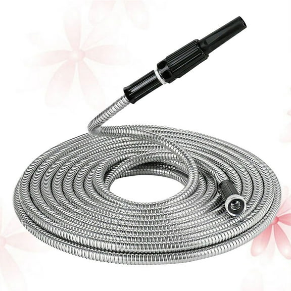 LULULION Stainless Steel Telescopic Garden Hose with Adjustable Nozzle for Versatile Watering