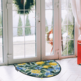 thumbnail image 2 of CURLYOOT Summer Lemon Half Round Door Mat, Indoor Outdoor Entrance Rug, Blue Flower Semi Circular Area Rug, Non Slip Washable Absorbent Doormat, Laundry Room Rug 24'' x 36'', 2 of 7