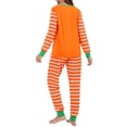 thumbnail image 3 of Argulvti Ensemble de Pyjamas Assortis pour la Famille, Haut à Manches Longues à Col Rond à Rayures d'Halloween avec Imprimé Citrouille + Pantalon Long pour Parents et Enfants, 3 of 9