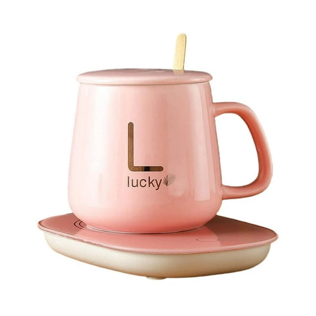 Taza de Ceramica Con Calentador Lucky Vingate Rosa
