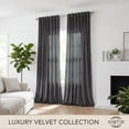 thumbnail image 4 of SNITIE Velvet Curtains 2-Panel Set – Light Filtering Thermal Insulated Drapes, Rod Pocket & Back Tab Design for Living Room, Bedroom, Office, 4 of 7