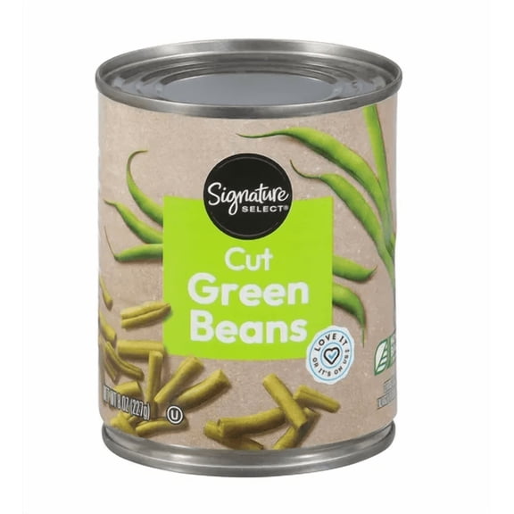 Signature S S Cut Green Beans Canned Vegetarian Kosher Keto-Friendly No Added Sugars 8 Oz