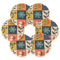 thumbnail image 7 of Yayeee 6 PCS Drink Coasters with Holder Set Woven Absorbent Round Tabletop Hot Pad, Floral Patterns, 7 of 7