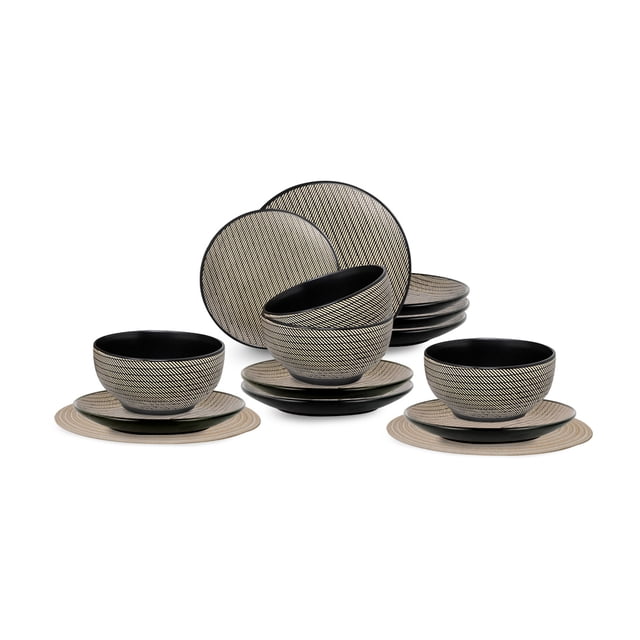 Vajilla HEDDA para 4 Personas - Ceramica Café 12 piezas