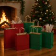 thumbnail image 5 of 32 Pcs Paper Gift Bags Bulk with Handle, 6.3 x 3.2 x 8.6 Inch Assorted Colors Kraft Goodie Candy Treat Gift Wrap Bags for Wedding Birthday Graduation Father Day(Green and Red), 5 of 6