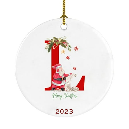 

Acrylic Chandelier Beads Christmas Pendant Decoration Christmas Tree Car Round Acrylic Pendant Santa 26 Letter Decorations Christmas Party Decorations 1pc