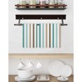 thumbnail image 3 of Brown Stripe Kitchen Dish Towels for Drying Dishes Set of 4, Ombre Geometric Teal Green Vertical Striped Waffle Weave Microfiber Hand Tea Bathroom Towels Quick Dry & Absorbent Towel 15.7x23.6, 3 of 7