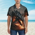 thumbnail image 2 of Balery Fiery Black Dragon Attack Camisas hawaianas de manga corta para hombre, camisas playeras de corte holgado, camisas de vacaciones con botones,X-Large, 2 of 7