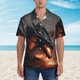 thumbnail image 2 of Fotbe Fiery Black Dragon Attack Camisa Hawaiana para Hombre Unisex – Camisa Casual de Verano con Botones de Manga Corta de Algodón y Lino,XX-Large, 2 of 7