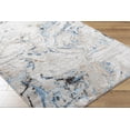 thumbnail image 3 of Mark&Day Area Rugs, 9x12 Illiam Modern Abstract Marble Blue Area Rug, Beige Blue Ivory Marble Swirl Carpet for Living Room, Bedroom or Kitchen (9'2" x 12'), 3 of 7