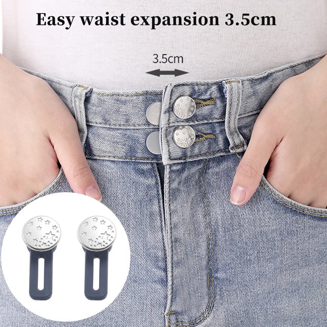 YAOMOBB Large Waistband Buttons For Quick Adjustments Adjustable Metal Button Extender for Pants No Seam Buttons Quick Solution for Jeans