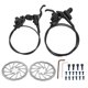 thumbnail image 2 of Juego de frenos de disco para bicicleta kit de freno de disco a presión de aceite Mango de aluminio Cilindro integrado de doble pistón con rotor de freno de 2 discos para, 2 of 8