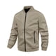 thumbnail image 1 of Blusa y camisa de cuello alto de manga larga para hombre, estilo casual, con bolsillo y cremallera, cárdigan con cremallera, chaqueta de cuello alto de manga larga, abrigo de poliéster para hombre, 1 of 5
