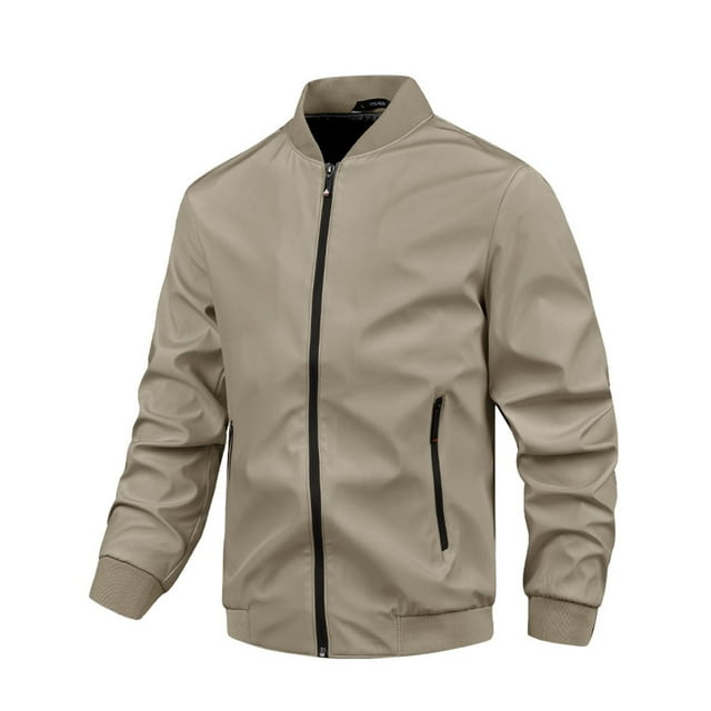 Blusa y camisa de cuello alto de manga larga para hombre, estilo casual, con bolsillo y cremallera, cárdigan con cremallera, chaqueta de cuello alto de manga larga, abrigo de poliéster para hombre