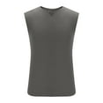 thumbnail image 4 of LADIGASU Men's Solid Color Elasticity Casual Fitness Sport Permeability V Neck Tank Tops, 4 of 8