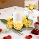 thumbnail image 1 of Corona De Velas De Plástico Con Rosas Simuladas Corona de rosas de seda amarilla para decoración de bodas, candelabros y portavelas, para realzar el ambiente festivo (1 unidad) JASKFLY, 1 of 9