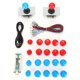 thumbnail image 2 of Juego de accesorios Joystick DIY USB Game Set para Win8 / Win7 / Vista / XP / 2000/98 / Linux / Android (azul rojo para jugadores dobles), 2 of 4