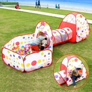 Play Tents And Tunnels, Playhouses For Backyard, Playhouses For Toddlers For Girls Boys, 3 In 1 Kids Pop Up Play House Tents Tunnel And Ball Play Tents For Kids
