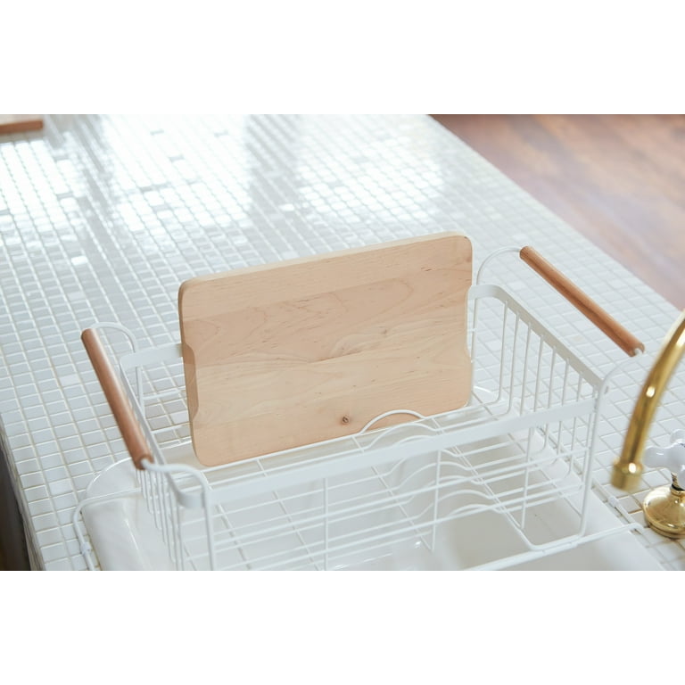 YAMAZAKI home 3108 Sink Dish Drainer Rack-Expandable Kitchen Drying  Organizer Holder, One Size, White