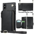 thumbnail image 2 of Funda tipo cartera para iPhone XS Max con tarjetero y correa para el hombro para mujer, 2 of 5