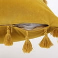 thumbnail image 4 of Boho Decorative Soft Velvet Throw Pillow Covers with Tassels Solid Cushion Case for Couch Bed Sofa, Yellow, 16x16 inch, 2 Packs, 4 of 6