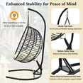 thumbnail image 4 of Single Person Folding Egg Chair with Stand,Indoor & Outdoor Hanging Swing Chair, Heavy Duty 330lbs Capacity, Foldable Design, Adjustable Anti-Slip Feet for Patio, Balcony, Garden, Bedroom, 4 of 7