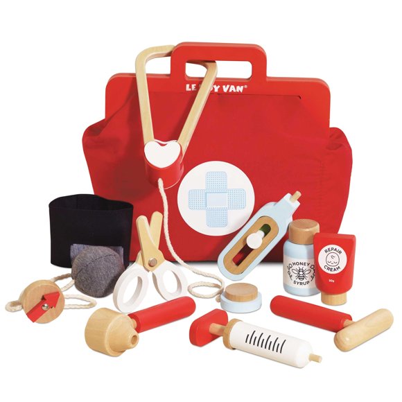 Le Toy Van - Kit de Jeu Médical en Bois Éducatif pour Enfants / Jeu de Rôle pour Garçons et Filles / 3 Ans +, 8.66 Pouces x 5.70 Pouces x 5.90 Pouces