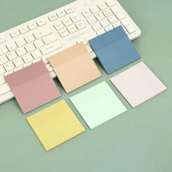 2 Set 6 PCS Transparent Sticky Notes Set with Marker & Indexes Tab & Long Note,Colored Note Paper,Square Sticky Note Pads,Small Sticky Page Tabs Self Adhesive Memo Pads for Books Annotation