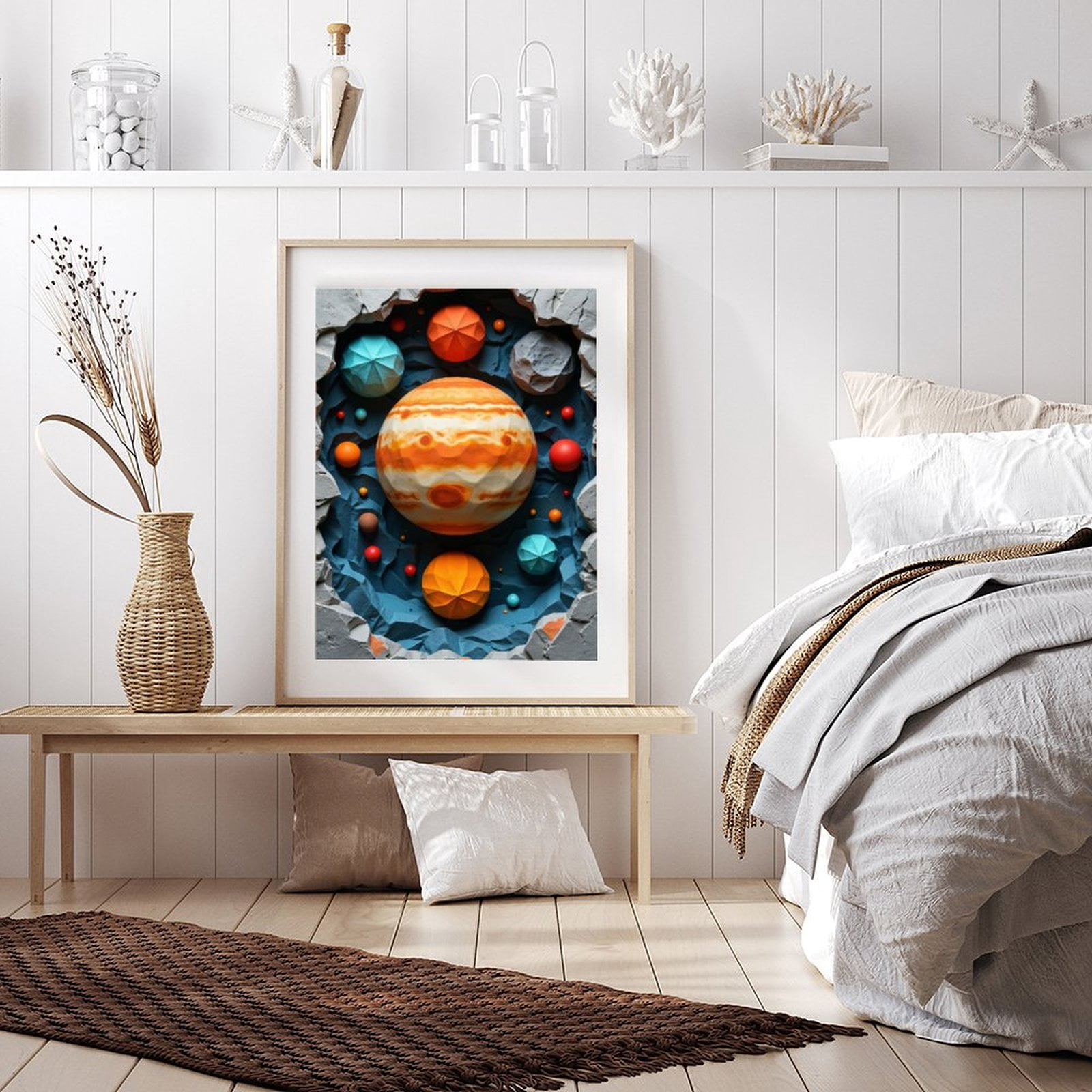 Diamond Art Kit for Adults, Colorful Planetary 3D Artwork Diamond Painting for Adults Beginners, DIY Diamond Art Painting Kits, 5D Diamond Painting Crafts for Home Decor 12x16 Frameless