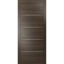 Pocket Sliding Brown Door 36 x 80 with Frame