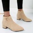 thumbnail image 2 of PEASKJP Women's Ankle Boots Women's Boots Fashion Lug Sole Heel Lug Sole Ankle Booties Shoes (Beige,6.5), 2 of 2