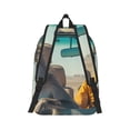 thumbnail image 2 of Rateoe Desert Monkeys Drive Pattern Canvas College Laptop Backpack,Travel Daypack,Durable Rucksack Travel Notebook Bag School Backpack Book Bag for Men Women-Medium, 2 of 7