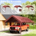 thumbnail image 6 of Kimunuk Canopy Replacement Cover, 12' x 20' Outdoor Portable Carport Replacement Canopy with Ball Bungees for Car Garage Shelter Tent Party Tent, Fuchsiared ,Frame is Not Included, 6 of 6