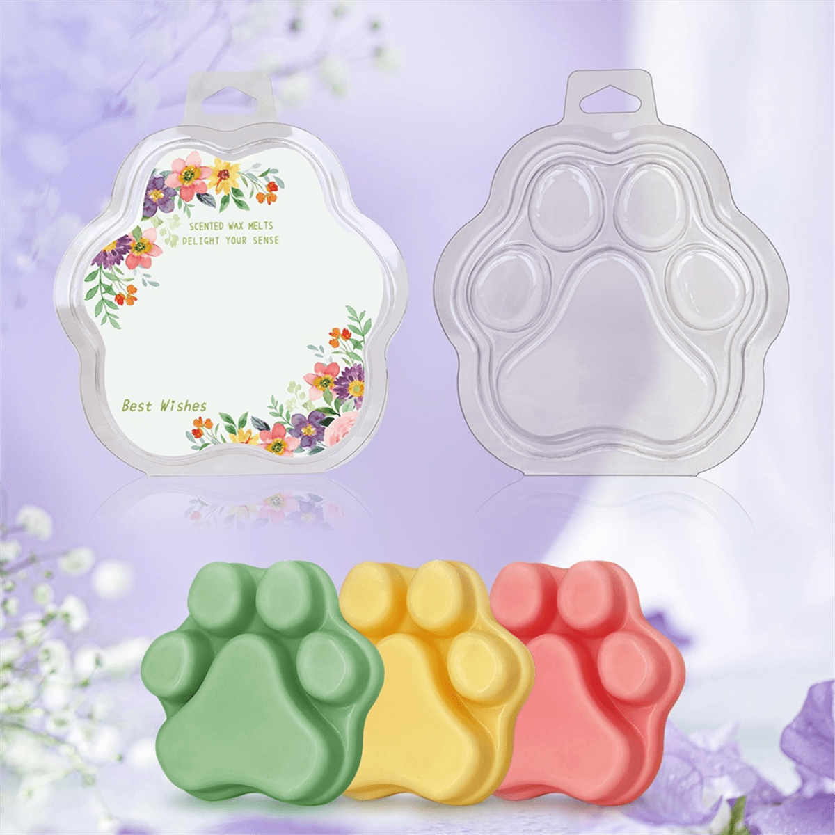 TOP! 100 Pack Wax Melts, Cat'S Transparent Empty Plastic Melt Container for CorelessTart Candles