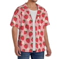 thumbnail image 2 of Uemuo Strawberry And Flowers Pattern Cotton Linen Short Sleeve Shirts,Casual Lightweight Button Down Shirts,Vacation Beach Summer Tops-XX-Large, 2 of 7
