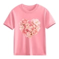 thumbnail image 2 of Piuwrlz Girls Short T-Shirts Kids Graphic Shirts Tops Cotton Pullover Pink Size 3 Years, 2 of 10
